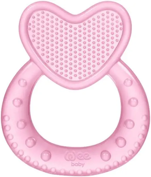 Inel gingival din silicon Wee Baby - inimă, roz