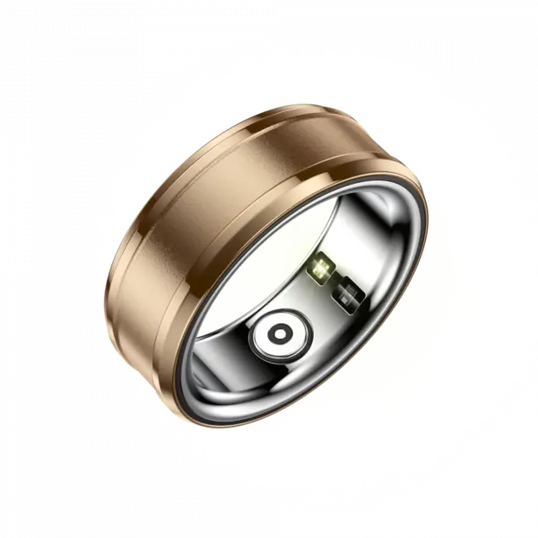 Inel iSEN R3 Smart Ring Gold, HR, SpO2, Temperatura, Monitorizare somn, Multi Sport, Aplicatie dedicata: Nx RING, 18mAh, IP68