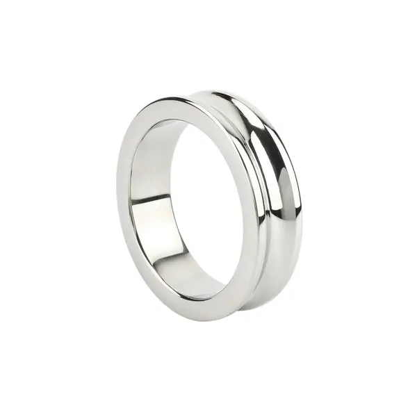 Inel pentru penis MR. STEEL The Imperator C-Ring, din oțel inoxidabil, diametru 4 cm (mic), argintiu