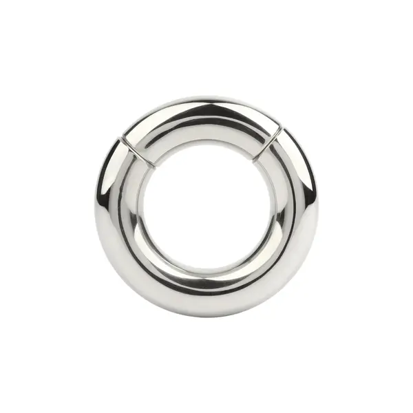Inel pentru testicule MR. STEEL MBS Stackable Weight, cu deschidere magnetică, din oțel inoxidabil, diametru 3.9 cm (mic), argintiu