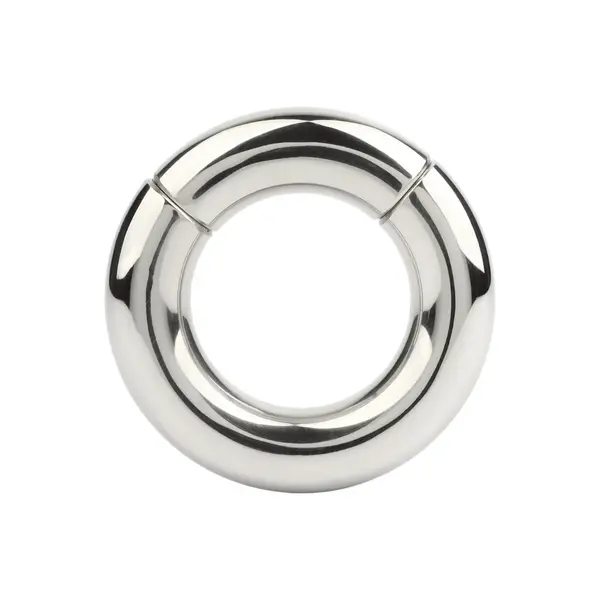 Inel pentru testicule MR. STEEL MBS Stackable Weight, cu deschidere magnetică, din oțel inoxidabil, diametru 4.8 cm (mare), argintiu