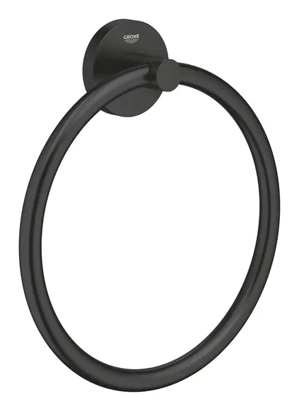 Inel prosop Grohe Essentials, pe perete, 180 mm, metal, mat, negru, 1024612430
