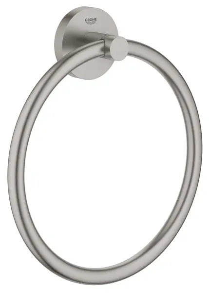 Inel prosop Grohe, Start Towel Ring, montare pe perete, fixare ascunsa, super steel, crom mat
