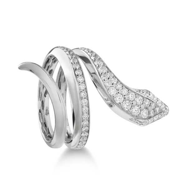 Inel sarpe din aur alb cu diamante de 0.93ct