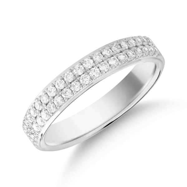 Inel semi eternity din aur alb cu diamante de 0.33ct