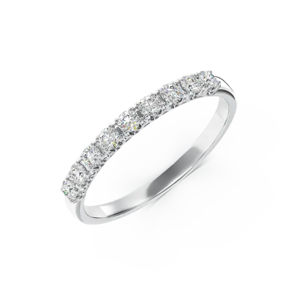 Inel semi eternity din aur alb cu diamante de 0.5ct