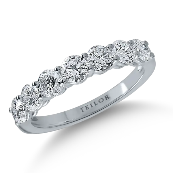 Inel semi eternity din aur alb cu diamante de 1.39ct