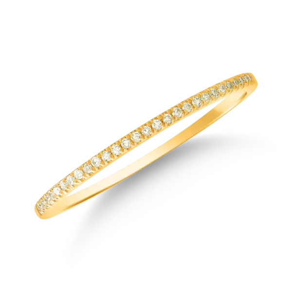 Inel semi eternity din aur galben cu diamante de 0.07ct
