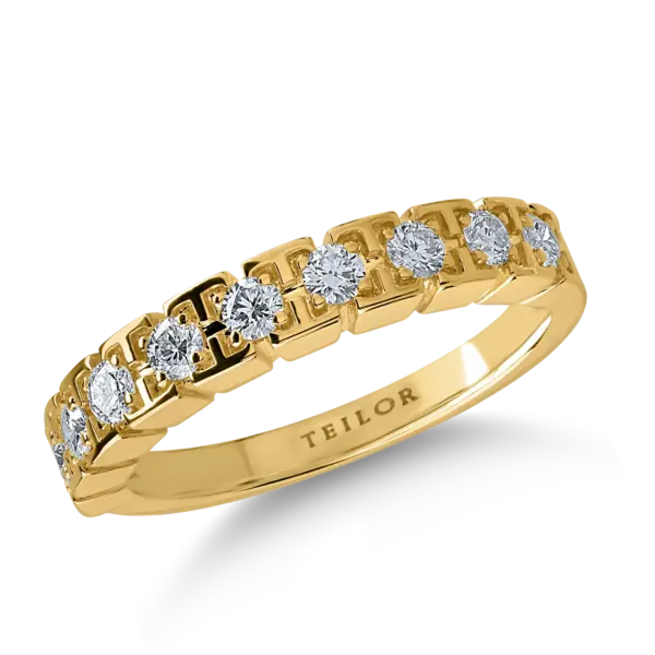 Inel semi eternity din aur galben cu diamante de 0.3ct