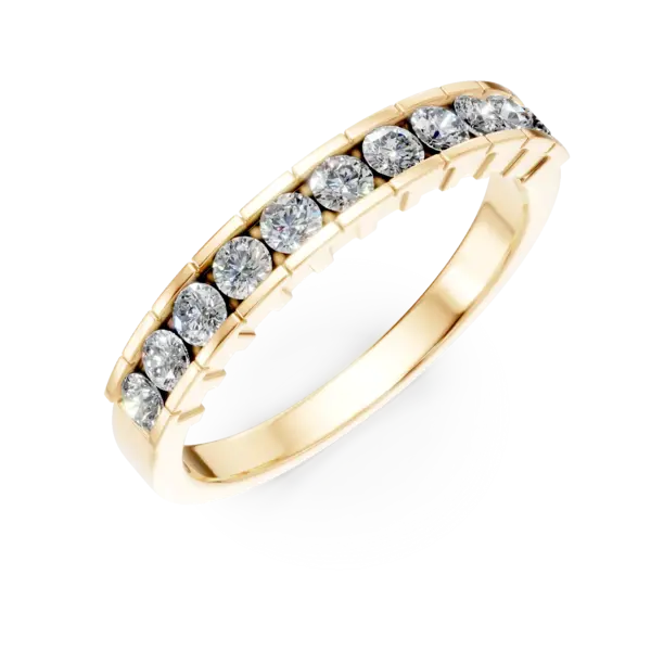 Inel semi eternity din aur galben cu diamante de 0.5ct