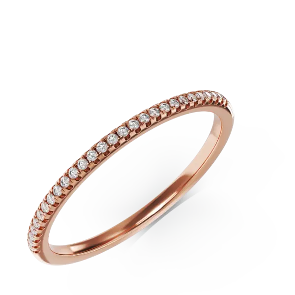 Inel semi eternity din aur roz cu diamante de 0.07ct