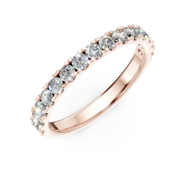 Inel semi eternity din aur roz cu diamante de 0.5ct
