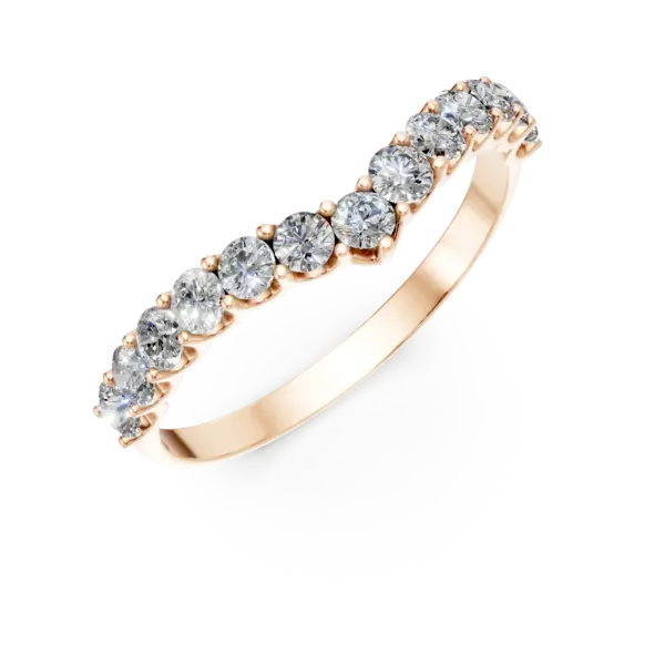Inel semi eternity din aur roz cu diamante de 0.5ct