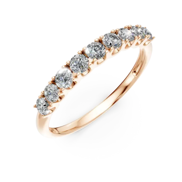 Inel semi eternity din aur roz cu diamante de 0.5ct