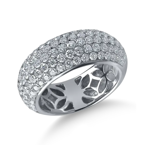 Inel semieternity din aur alb cu diamante de 1.9ct