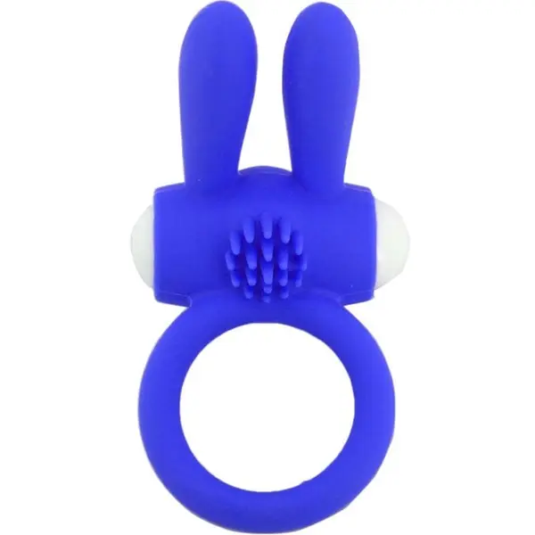 Inel vibrator Armony – Mr Bunny, din silicon, albastru