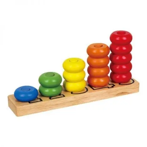 Inele de stivuit din lemn Numere, Viga Toys