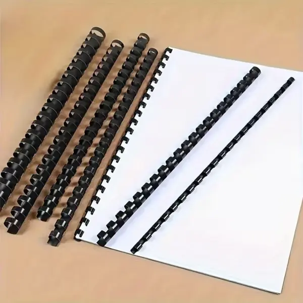 Inele plastic pentru indosariere Office Cover, 38 mm, negru, set 50 bucati
