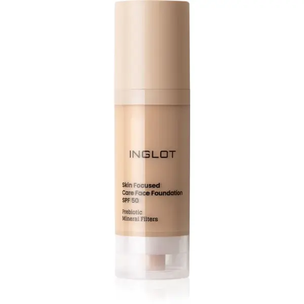 Inglot Skin Focused Care Face Foundation SPF 50 acoperire make-up SPF 50 culoare 305 Peachy Beige 30 ml
