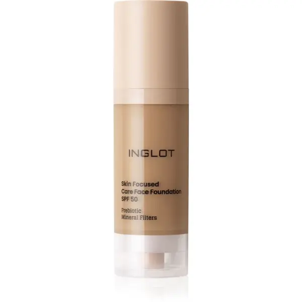 Inglot Skin Focused Care Face Foundation SPF 50 acoperire make-up SPF 50 culoare Warm Olive 30 ml
