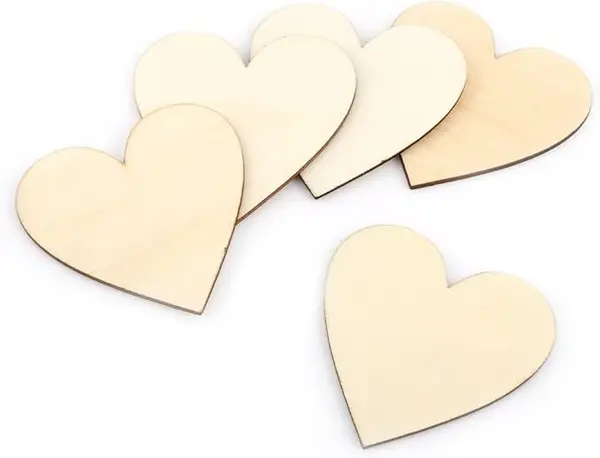 Inimioare din lemn pentru activitati crafts,natur,4x4 cm,20 bucati