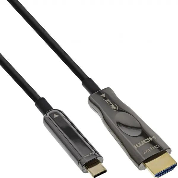 Inline Cablu activ optic AOC USB type C la HDMI 4K60Hz T-T 20m, InLine IL64220A