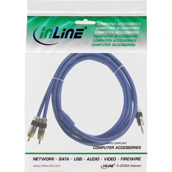 Inline Cablu audio Premium jack stereo 3.5mm la 2 x RCA T-T 25m, InLine IL89932P
