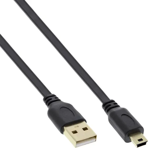 Inline Cablu mini USB 2.0 la USB-A flat 5m Negru, InLine IL31850F