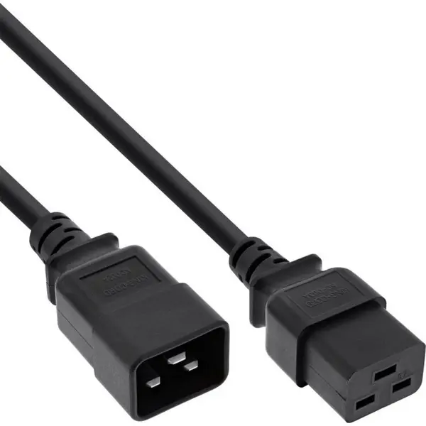 Inline Cablu prelungitor alimentare C19 la C20 7.5m Negru, Inline IL16641G