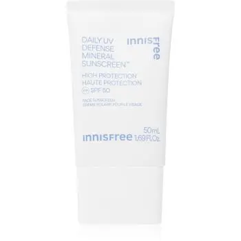 innisfree Daily UV Defense Mineral Sunscreen fluid protector cu minerale pentru fata SPF 50