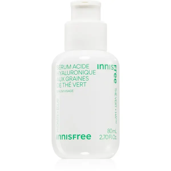 innisfree Green Tea Seed Hyaluronic Serum ser facial calmant pentru luminozitate si hidratare 80 ml