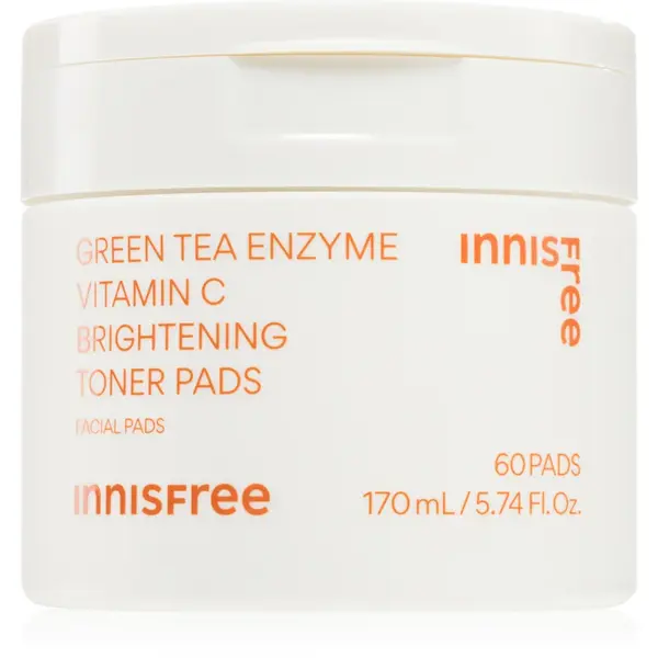innisfree Green Tea Vitamin C Brightening Toner Pads dischete de tonifiere pentru luminozitate si hidratare 60 buc