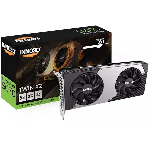 INNO3D Placa video Inno3D GeForce RTX 5070 TWIN X2 overcloack, NVIDIA 12 GB, GDDR7, 192-bit