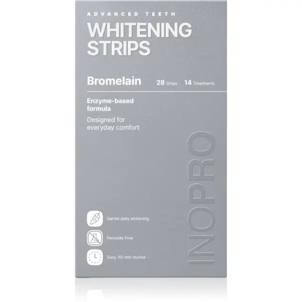 InoPro Advanced Whitening Strips benzi pentru ablirea dintilor pentru dinti bez peroxidu 28 buc