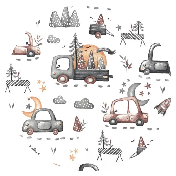Insertie pentru landou MimiNu din plasa 3D Cars Grey