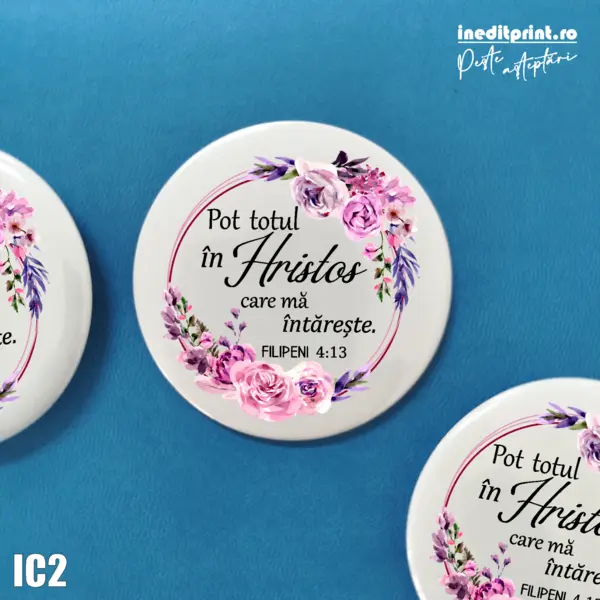 Insigne personalizate cu diametru 58 mm IC2 Magnet