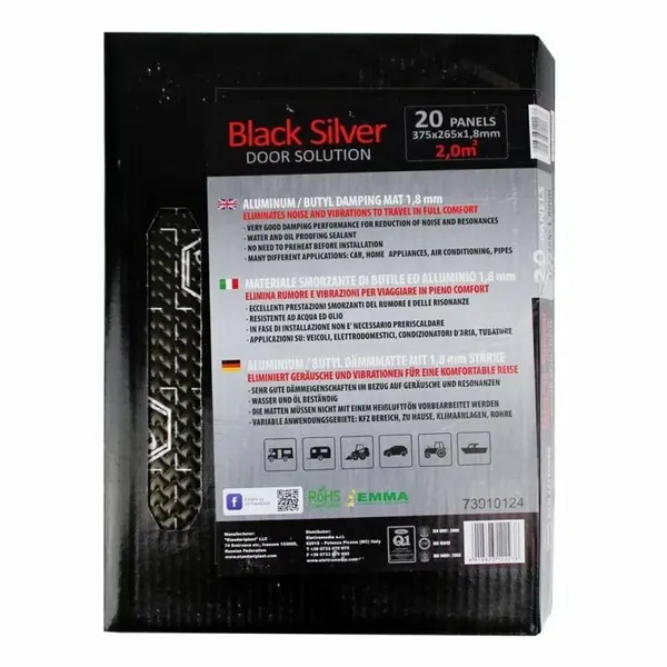 Insonorizant auto Premium STP Black Silver Door Pack, 1,8mm, 2,0m2, Bulk Pack
