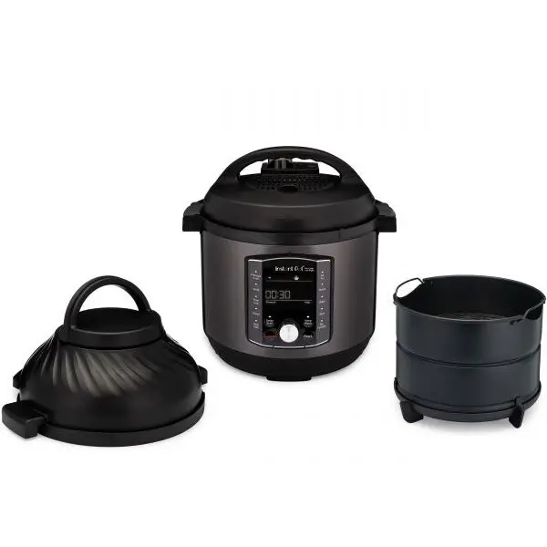 Instant Pot Multicooker 11 in 1 Instant Pot Pro Crisp & Air Fryer 8, doua capace (multicooker 6 functii, airfryer 5 functii), 1500W, Volum 7.6l, Negru