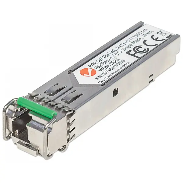 INTELLINET Modul transceiver optic SFP bidirecțional Intellinet Gigabit Fiber WDM, port single-mode 1000Base-Lx (LC), 10 km (6,2 mi.), WDM (Rx1310/Tx1550)