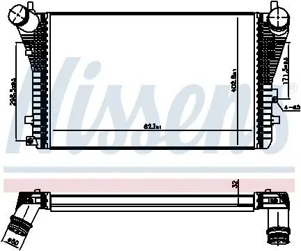Intercooler AUDI A3, TT; SEAT ALTEA, ALTEA XL, LEON; SKODA OCTAVIA II, SUPERB II, YETI; VW BEETLE, CADDY III, CADDY IV, EOS, GOLF PLUS, GOLF VI, JETTA III, JETTA IV, SCIROCCO 1.4-2.0D dupa 2003