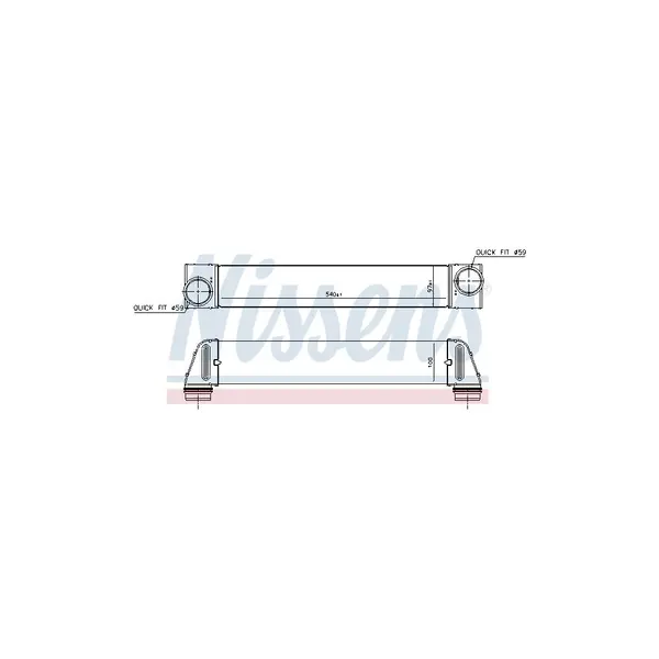 Intercooler, compresor NISSENS 96607