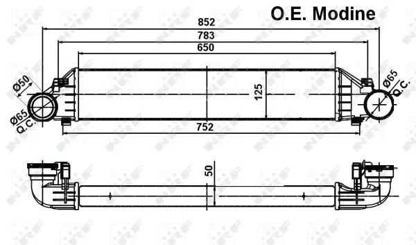 Intercooler MERCEDES Clasa C (CL203), C T-MODEL (S203), C (W203), CLK (A209), CLK (C209), SLK (R171) 1.8-2.7D intre 2000-2011