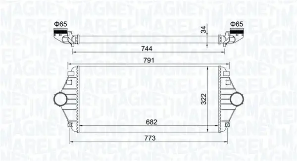 Intercooler potrivit CITROEN EVASION, JUMPY; FIAT SCUDO, ULYSSE; LANCIA ZETA; PEUGEOT 806, EXPERT 1.9D-2.1D 06.94-12.06