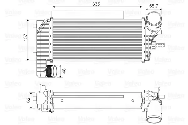 Intercooler potrivit FORD C-MAX II, FOCUS III, GRAND C-MAX, TOURNEO CONNECT V408 NADWOZIE WIELKO, TRANSIT CONNECT, TRANSIT CONNECT V408 MINIVAN 1.5D 1.6D 07.10-