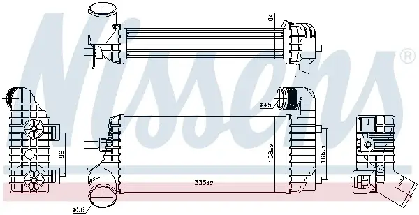 Intercooler potrivit FORD FOCUS III 1.0-Electric 07.10-