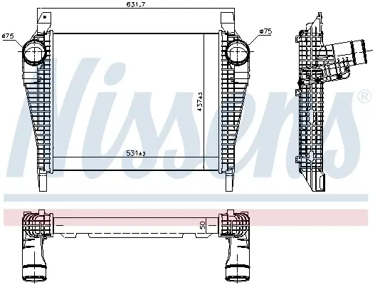 Intercooler potrivit IVECO EUROCARGO I-III, EUROCARGO IV, EUROCARGO V, MAGIRUS F4AE0681A-F4GFE601A 09.00-