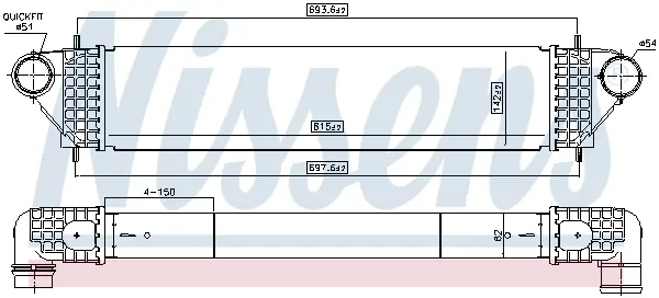 Intercooler potrivit MITSUBISHI ECLIPSE, OUTLANDER III 1.5 2.2D 2.3D 08.12-