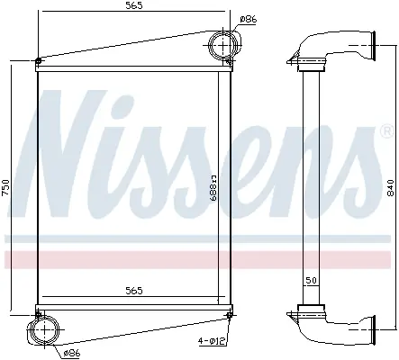 Intercooler potrivit VOLVO FL D6B-D6B250 03.00-