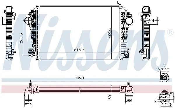 Intercooler potrivit VW AMAROK 2.0 2.0D 3.0D 09.10-