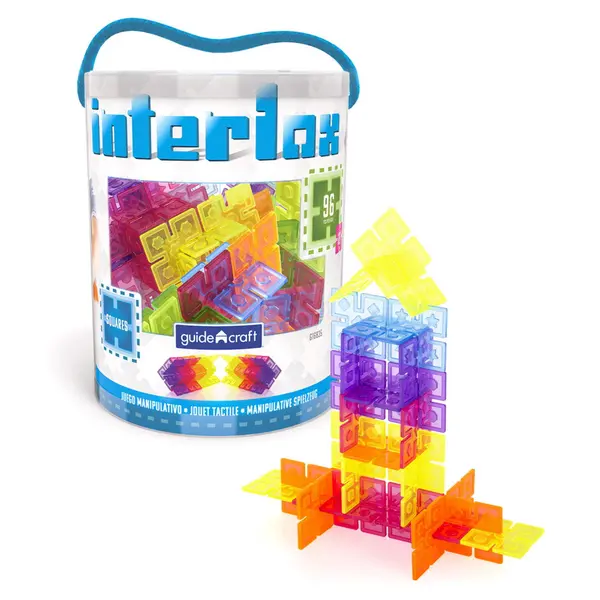 Interlox, patrate interconectabile, 96 piese, Guidecraft multicolor